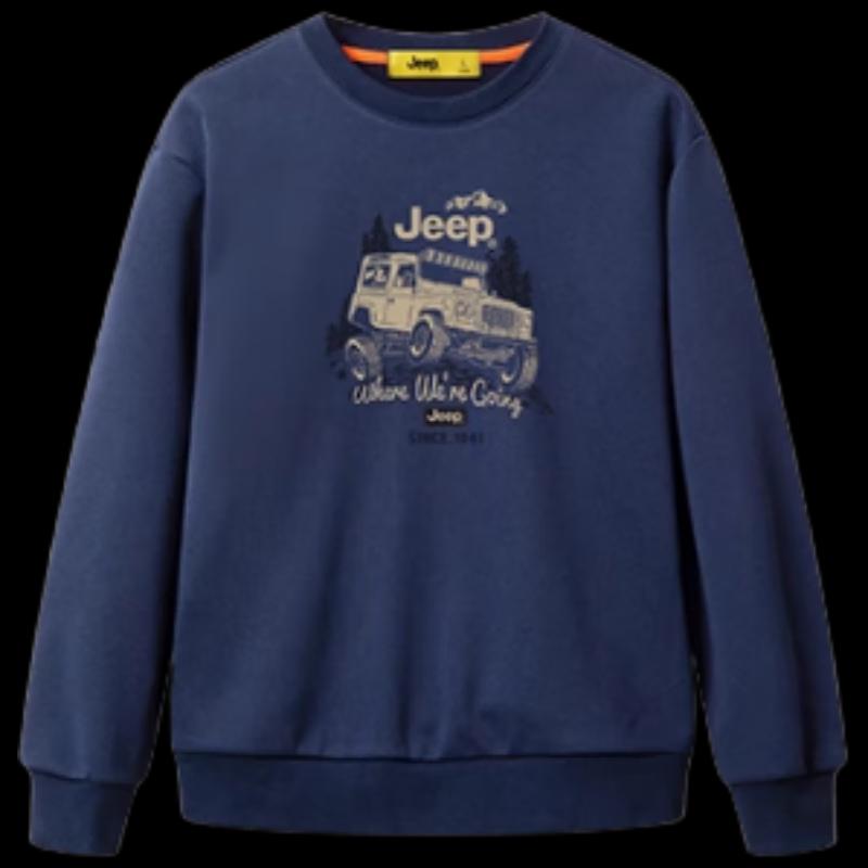 JEEP Men's Long Sleeve Thickened Crewneck Pullover