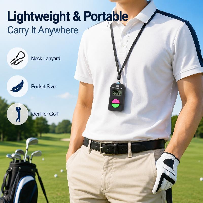 1/5/10/20PCS Lightweight Golf Score Stroke Counter Mini Digital Clicker 4-Digit LCD Electronic Tally Counter with Neck Lanyard 1
