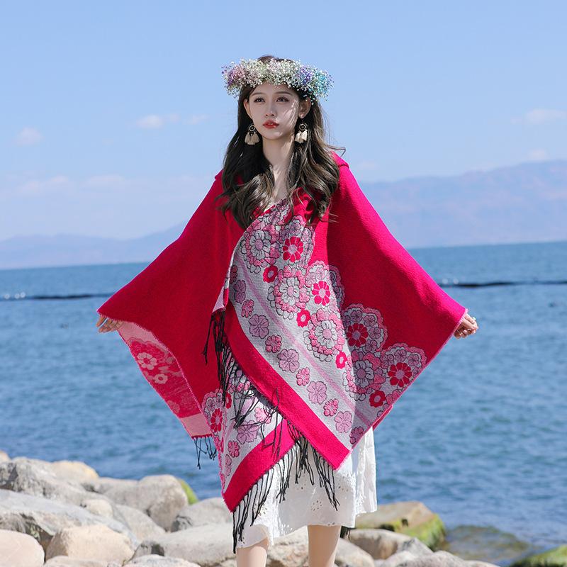 Дышащая, теплая и универсальная домашняя, осенне-зимняя женская шаль для путешествий, толстый плащ, одеяло с кондиционером