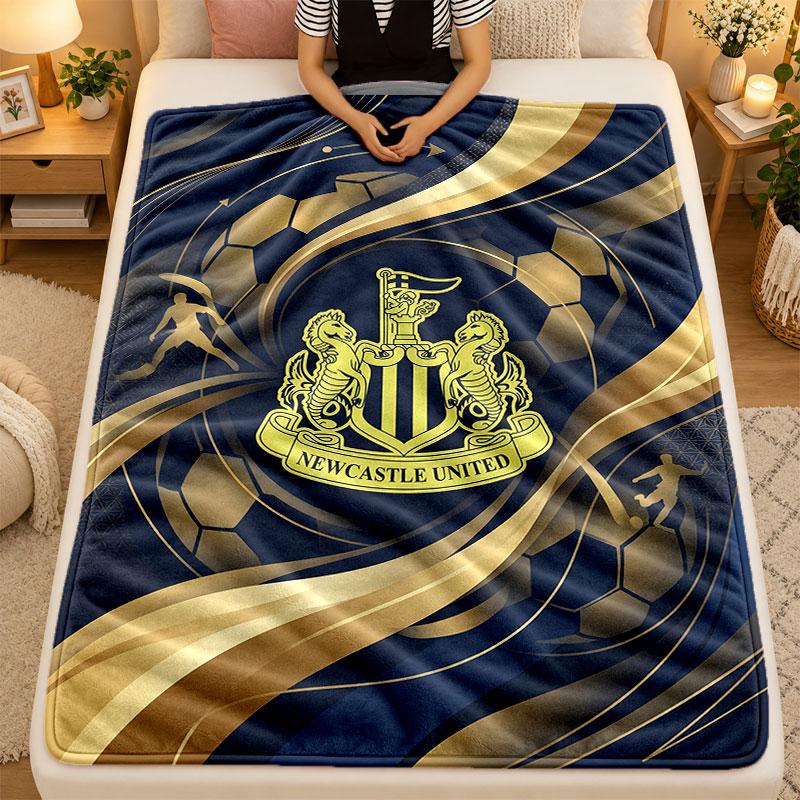 Flannel BlanketNewcastle United Football Warm Soft Throw Blanket for Indoor Sofa Bed Living Room Use