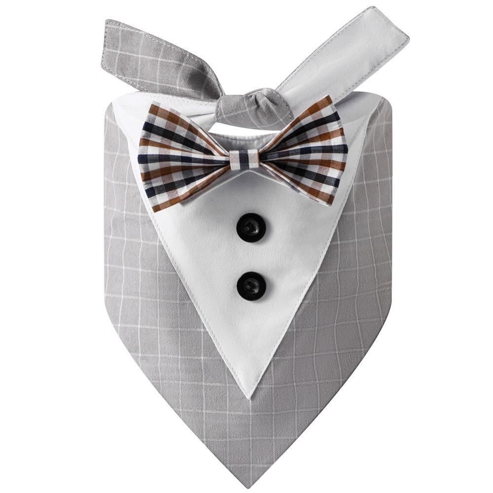Tanpopo Big Dog Collar Triangular Bandana Scarf Elegant Bow Tie Suit Clothing Pet Costume Clothes for Wedding Engagement Party