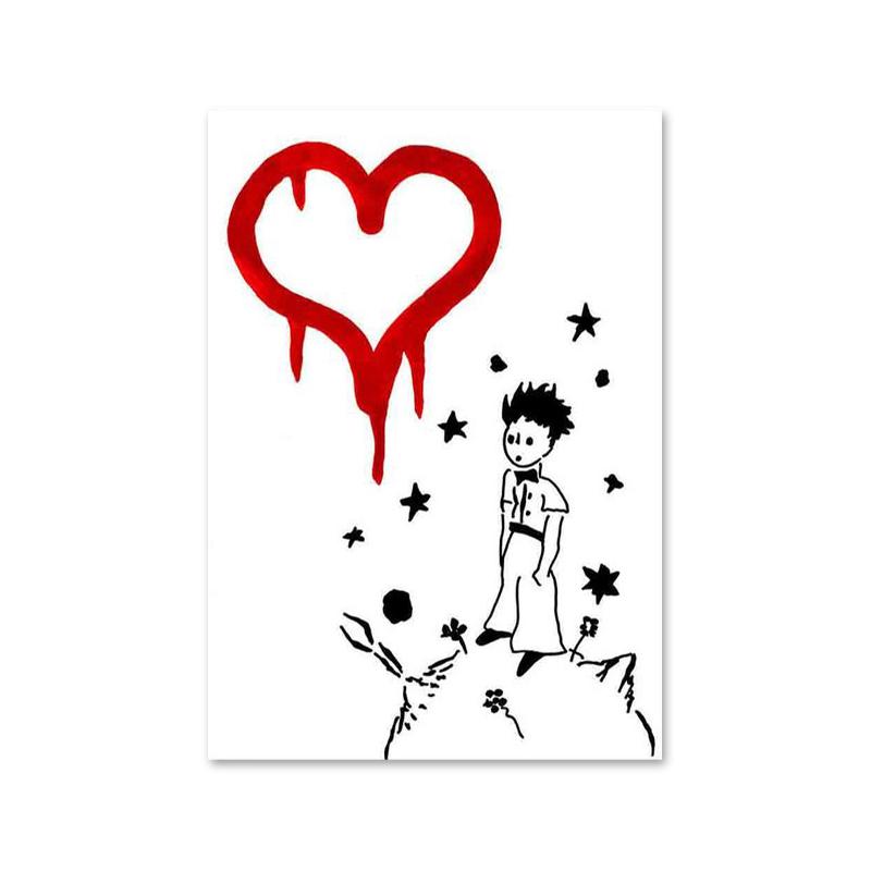 Граффити Бэнкси, красный воздушный шар, плакат, принты, абстрактные фигуры, картина на холсте, настенное искусство, картина для офиса, коридора, домашнего декора