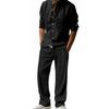 Men's Four Seasons Linen Casual Suit Loose Comfortable Breathable Long Sleeve Pants Suit