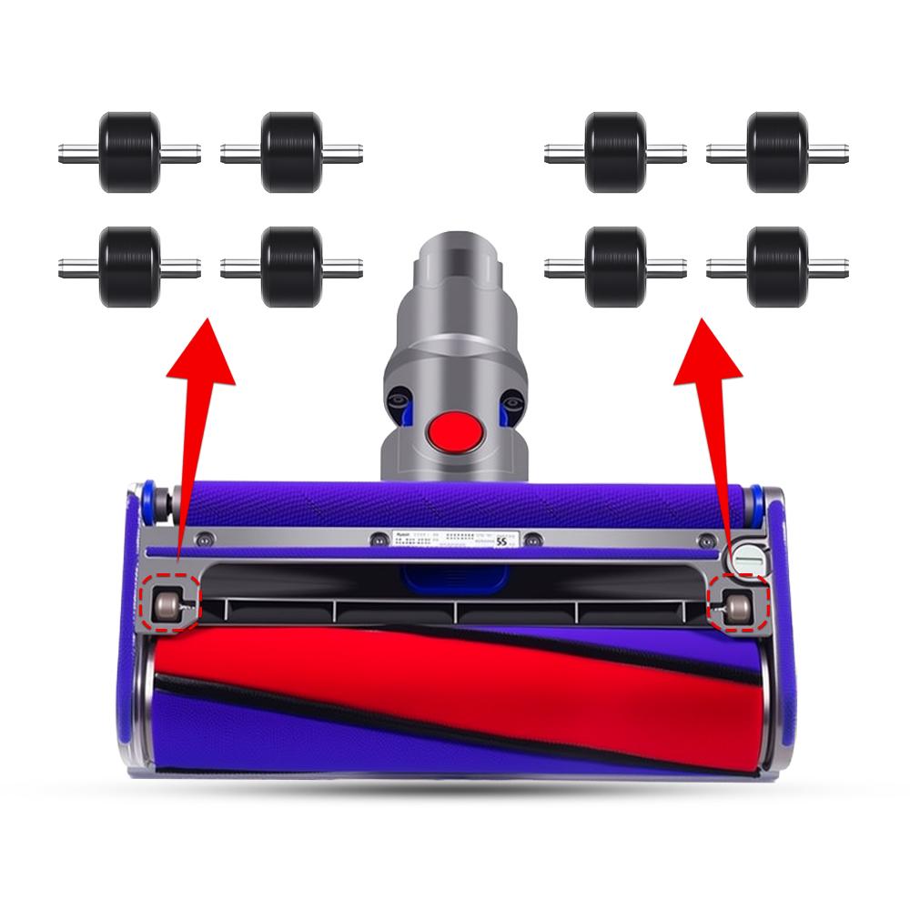 Мягкие колеса для роликовой щетки пылесосов Dyson V6 V7 V8 V10 V11 V15 Запасные части для мягкой роликовой головки Маленькие колеса Аксессуары Часть