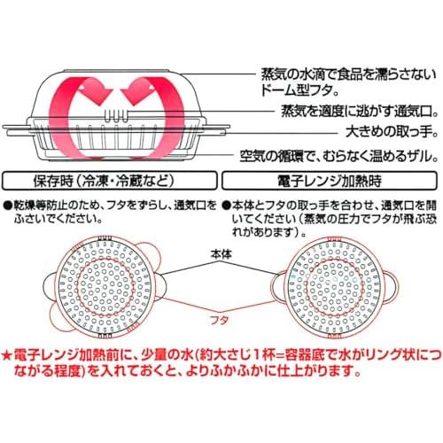 Skater Chinese Bun Case, 2 Pieces, Chinese Bun Steamer, Microwave Chinese Bun, Microwave Steamer, Basic SMA1-A