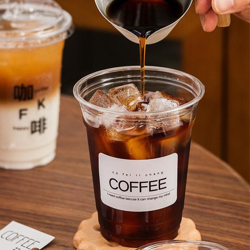350/400/500/600Ml Clear Plastic Cups with Lids Straw Sturdy Iced Coffee Cups Disposable Plastic Smoothie Cups for Cold Drinks