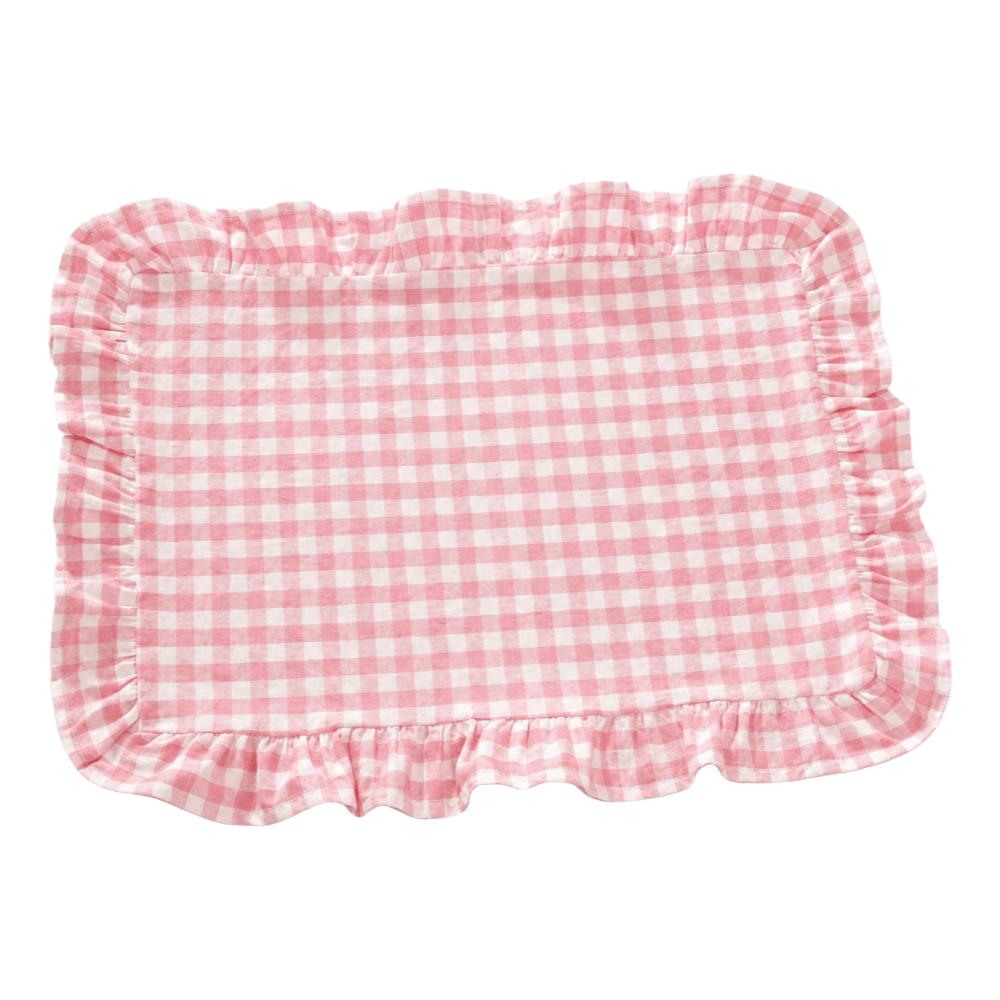 Ruffle Heat-Insulated Mat Stripe Grid Table Mat Washable Coaster  Breakfast