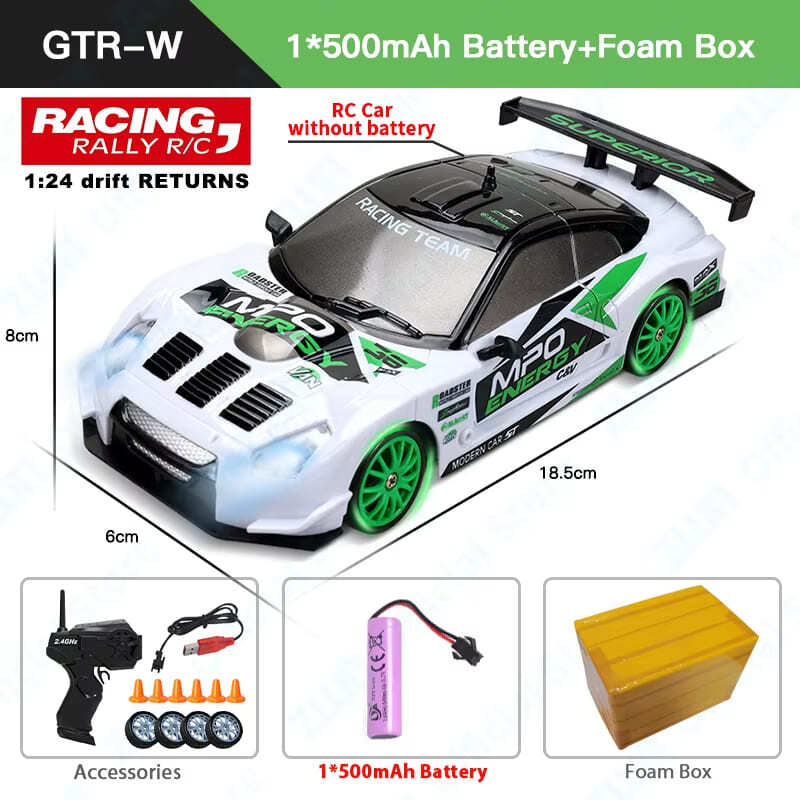Новая 2.4G RC частота машина со светодиодной подсветкой 4WD RC высокоскоростной дрифт автомобиль профессиональная гоночная игрушка модель GTR перезаряжаемый AE86 рождественский подарок