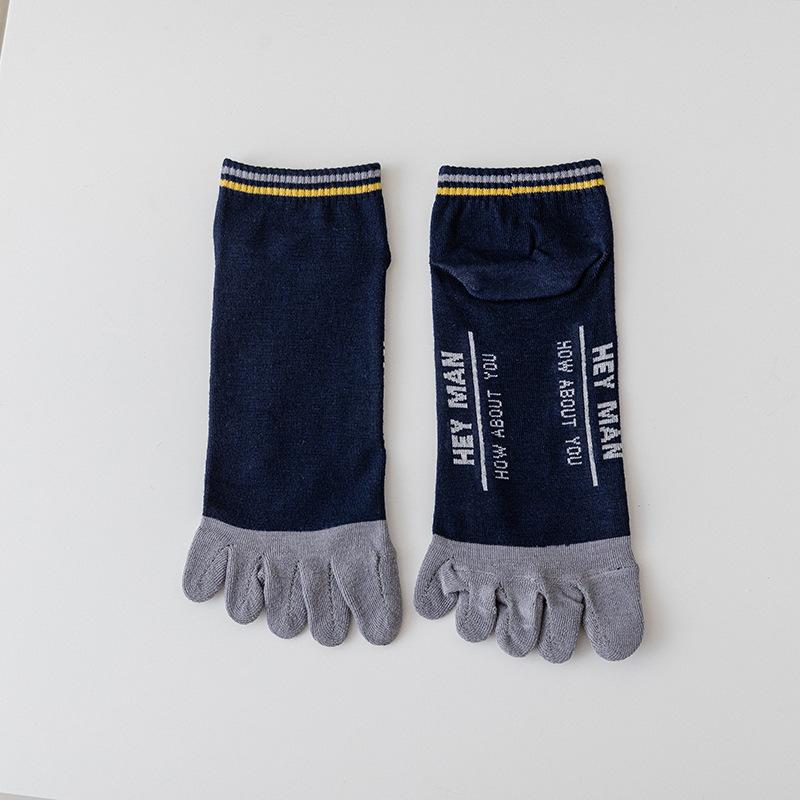 Five-finger Socks, Men's Cotton Socks, Mid-calf Socks, Breathable and Sweat-absorbing Toe Socks, Summer Thin Anti-athlete's Foot Short Socks