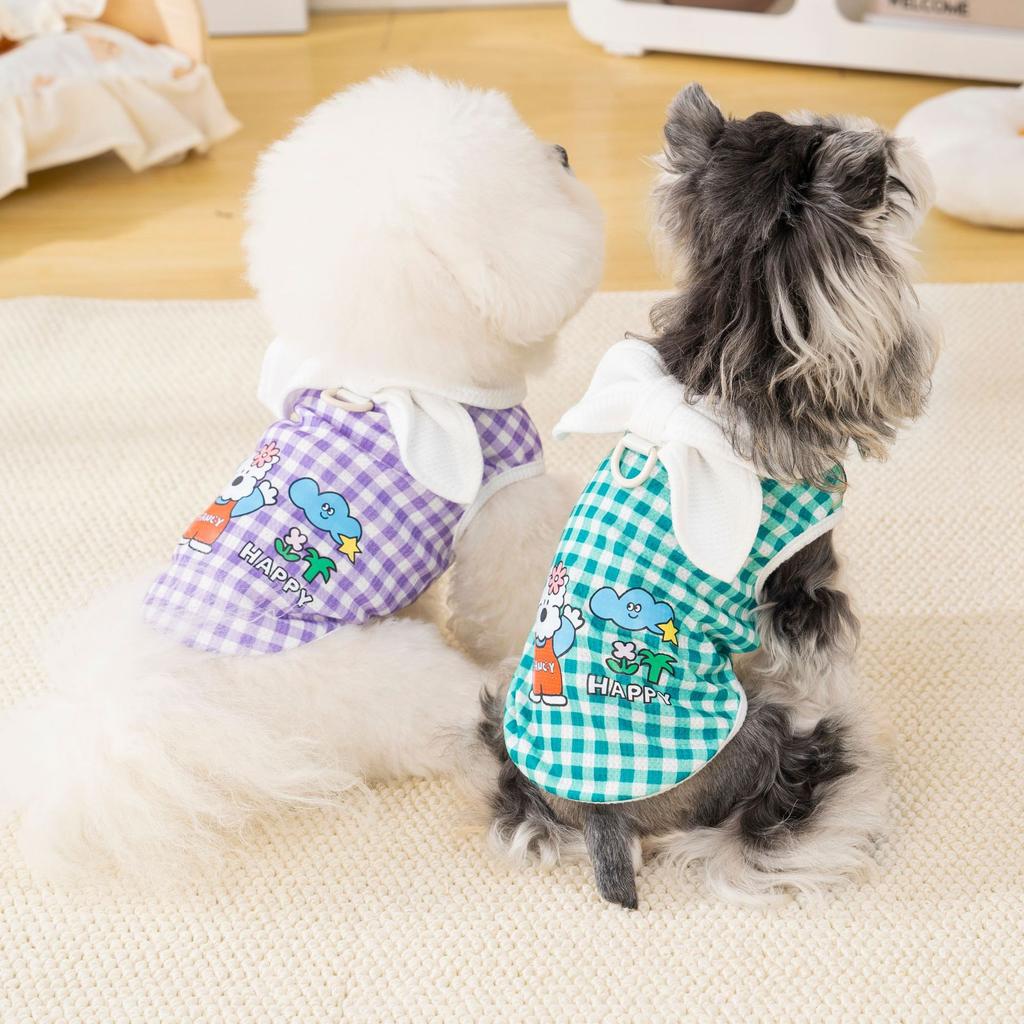 Pet Clothes Summer Thin Breathable Puppy Clothing Teddy Bigbear Schnauzer Summer T-Shirt Puppy Dog
