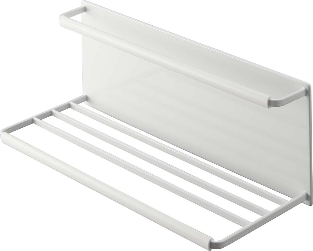 Yamazaki Jitsugyo Магнитный держатель для бутылок с широким кувшином L Белый W33 xx Кухонная панель с башней для сушки под раковиной Простая установка 8060 Приблизительно. Д12,5 В11,5см