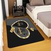King and Queen Crown Area Rug Romantic Gold White Loving Heart Rugs for Living Room 39"x59",Couple Lover Gray and Black Washable Rug,Wedding