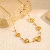18K Gold Heart Stainless Steel Necklace For Women Luxury Premium Clavicle Chain Tarnish Free Titanium Steel Sweater Chain