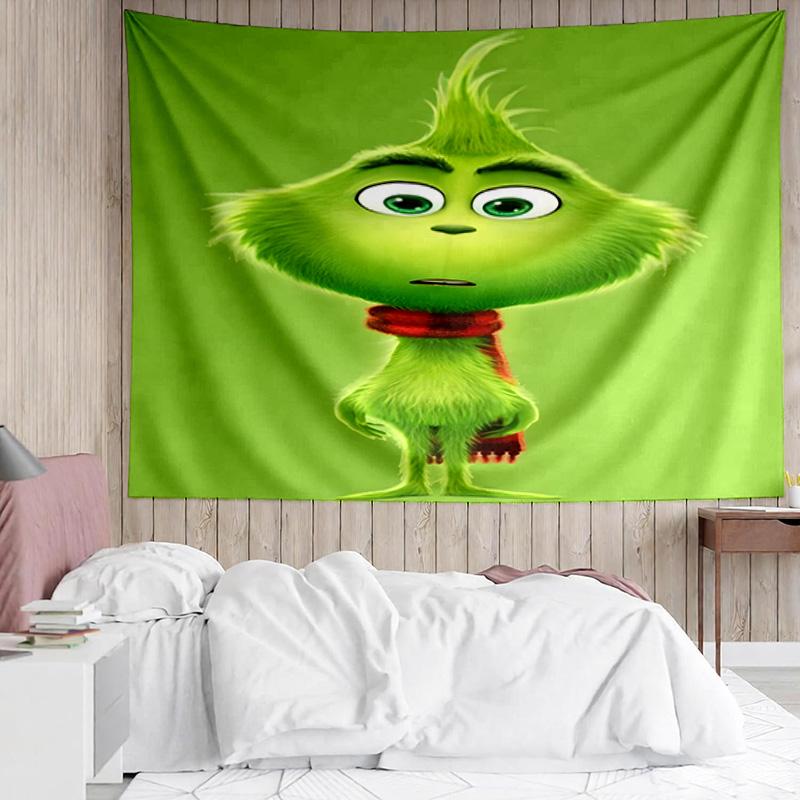 1PC Green monster Christmas Spirit K-pop music group Tapestry Accessories for Bedroom,Livingroom, dormitory Room Wall Decor Fan Birthday Gifts