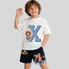 Childrens Pure Cotton ShortSleeved Shorts for Boys Sports Shirt with Cartoon Print Summer TShirt Set