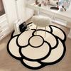 Retro Camellia Carpet Imitation Cashmere Shaped Living Room Sofa Coffee Table Mat Bedroom Cloakroom Dressing Table Rug