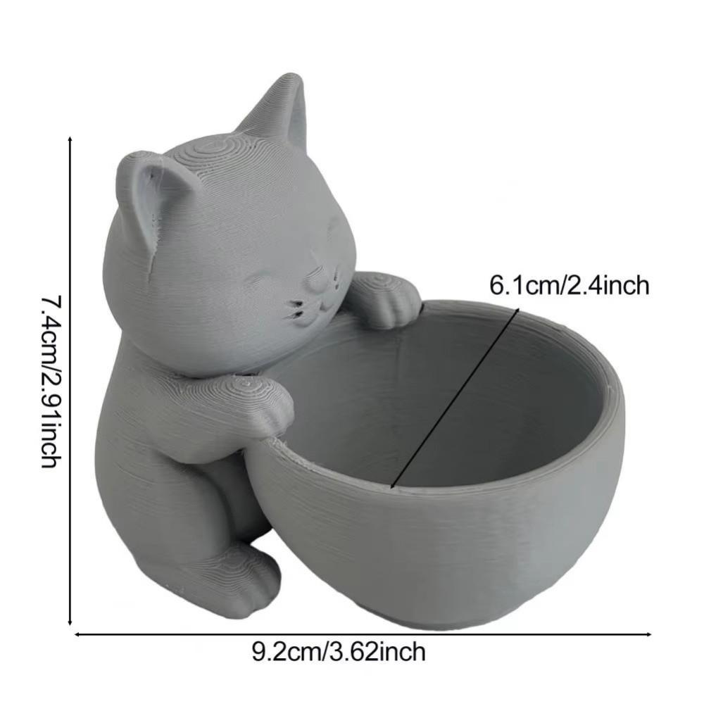 Мини Маленький Цветочный Горшок в Форме Кошки Уникального Дизайна Кактус Комнатное Растение с Дренажными Отверстиями Горшок для Суккулентов Настольное Украшение