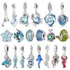Серия «Океан» Шарм из стерлингового серебра 925 пробы Медуза Краб Морской конек DIY Браслет Ожерелье Подарки для вечеринки для женщин Мужчин