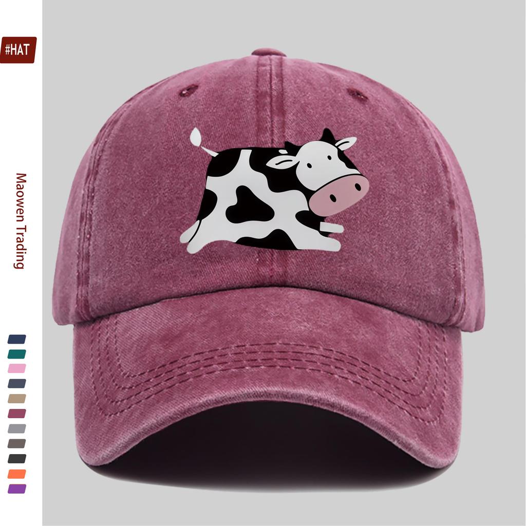 pc pcs Cow Print Baseball Cap Suitable for Dating Fishing Travel Outdoor Sports Beach Vacations Parties Adjustable Buck