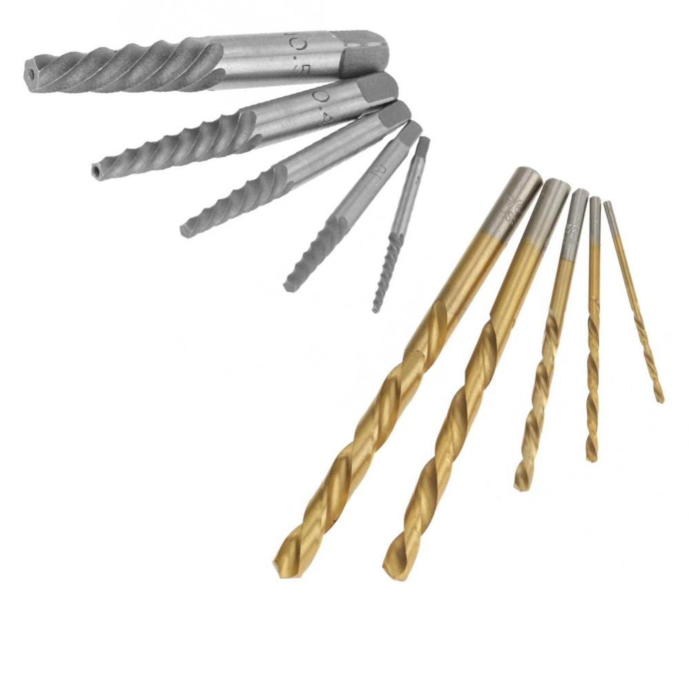 10pcs HSS Left-Hand Drill Bits Drill Bit Set Bolt Remover Kit For DIY Home Us