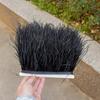 1meter 8 -10cm White Ostrich Feather Trims Natural Black Ostrich Feather For Craft Ribbon Fringe Skirt Party Clothing Plume Decor