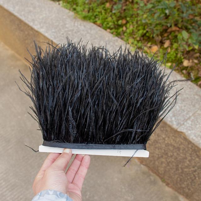 1meter 8 -10cm White Ostrich Feather Trims Natural Black Ostrich Feather For Craft Ribbon Fringe Skirt Party Clothing Plume Decor