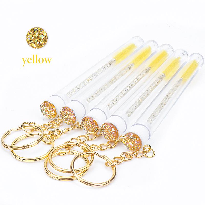 Clear Tube Mascara Brush with Rhinestone Gold Buckle - Disposable Crystal Rod Spiral Curler Tool