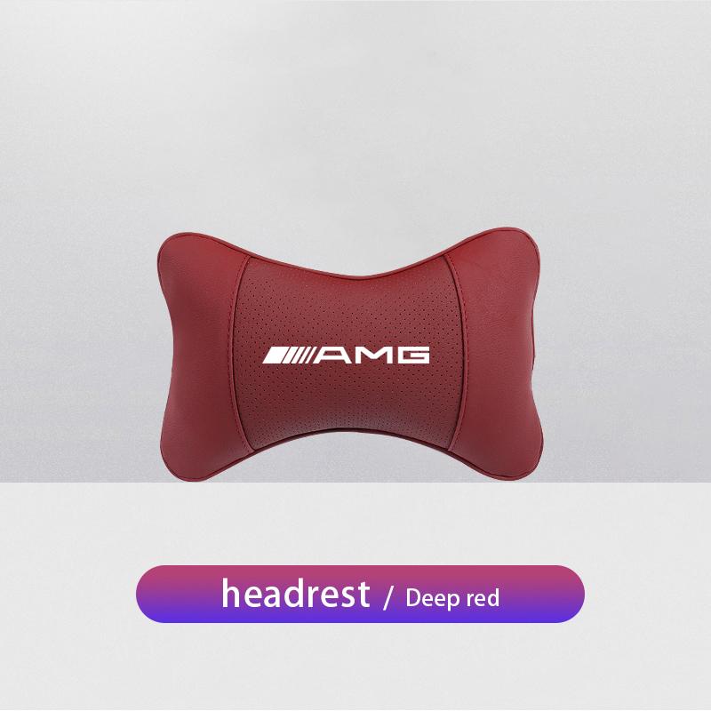 VVKQ9 1Pcs Car Seat Headrest Auto Logo Neck Pillow For Mercedes Benz AMG W203 W206 W220 W205 W211 W212 W201 W168 W167 W169 GLA GLB GLC