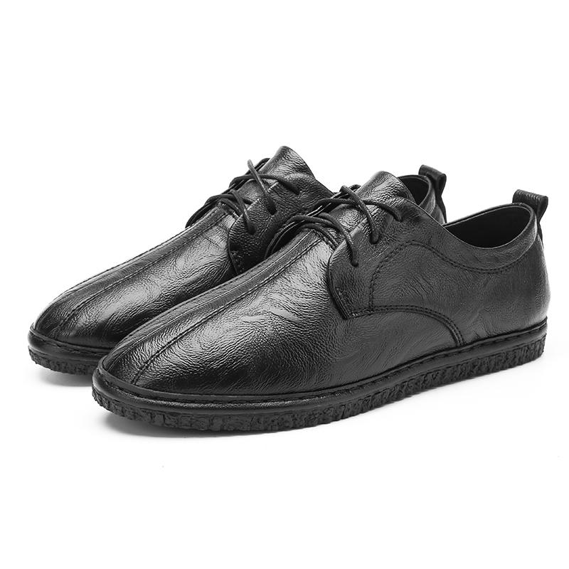 Spring Winter  Fashion Men Lace-up Leather Casual Shoes Trend Shoes Cool Loafers Flats Soft Lightweight Driving Shoes Comfy