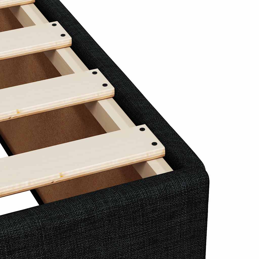 Box Spring Bed with Mattress Black 200x200 cm Fabric