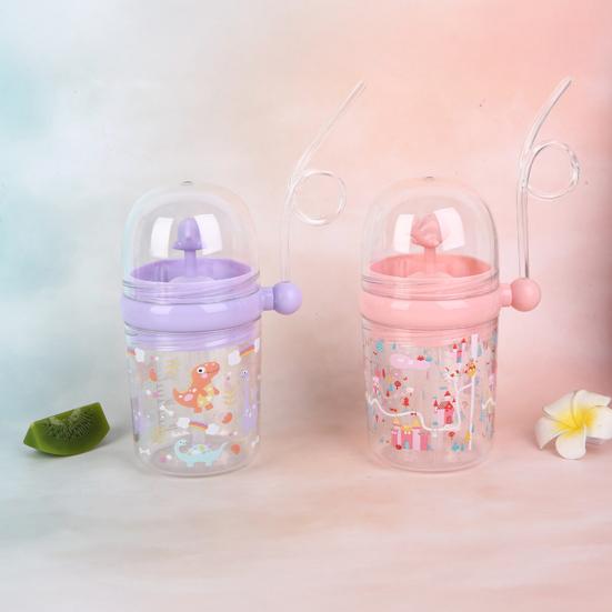 Кружка-брызгалка «Кит» с трубочкой, герметичная, многоразовая, поильник для детей, 260 мл, стакан-фонтан «Кит» для вечеринки, школы, пляжа