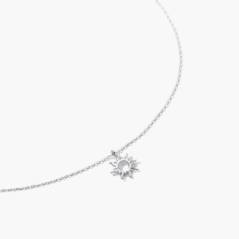 Модное серебряное цветное ожерелье с подвеской в ​​виде солнца, круглая цепочка, женские ювелирные изделия, подарки