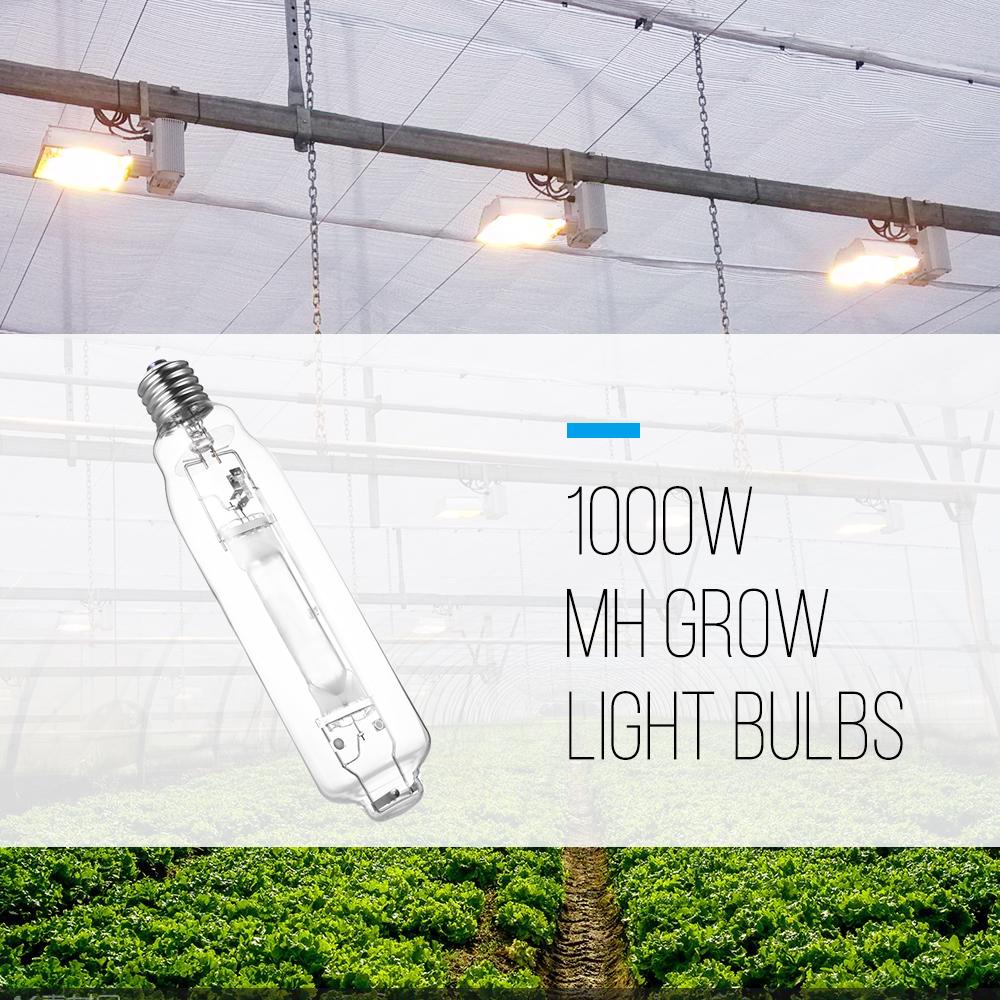 Металлогалогенная лампа 1000 Вт 6000 К Вегетативный свет для выращивания растений в теплице MH Лампа полного спектра для комнатных растений