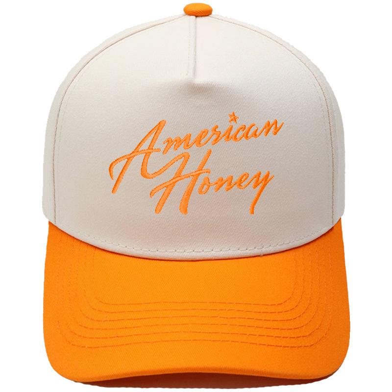 American Honey Fun Embroidery Truck Driver Hat Color Matching Men's and Women's Casual Shade Dad Hat