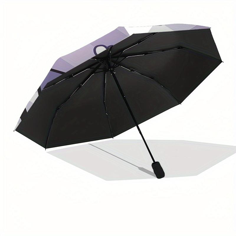 1pc Kuromi,Sanrio Automatic Umbrella-Foldable, Durable 8-Bone Design, Compact and Stylish, Great for Camping, Halloween, Christmas, Mother's