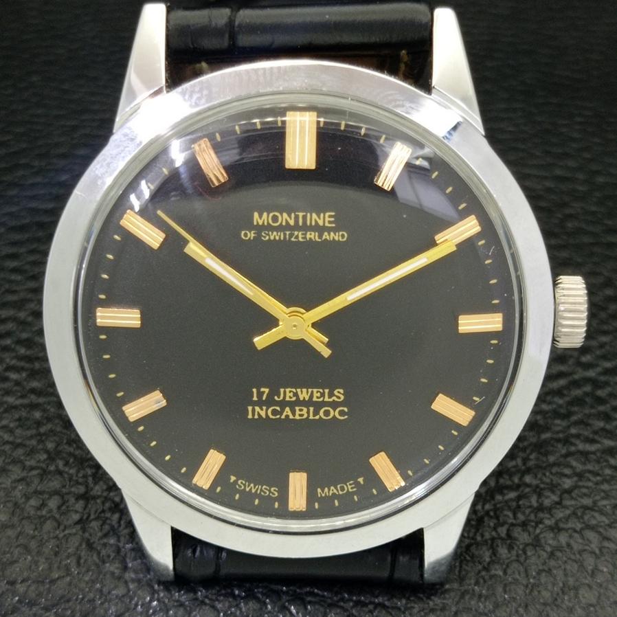 ВОССТАНОВЛЕННЫЕ МУЖСКИЕ НАРУЧНЫЕ ЧАСЫ MONTINE 17 JEWELS С РУЧНЫМ ЗАВОДОМ a427455-2 RL-a427455