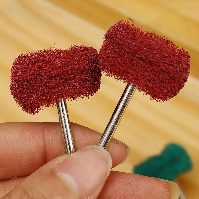50/10pcs Mini Drill Abrasive Brush Nylon Buffing Polishing Wheel Sanding Head Scouring Pad Electric Grinder Brushes Rotary Tools