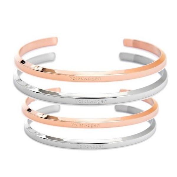Volkswagen Мужской женский браслет-манжета, браслет для пары, розовое золото, серебро, популярные корейские часы