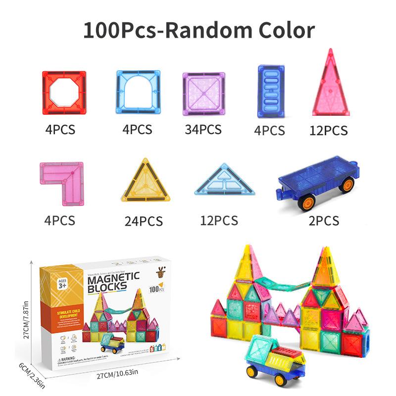 Children'S Early Education Toy Magnetic Piece Pipe Magnet Building Block Pure Magnetic Set Source Factory Puzzle