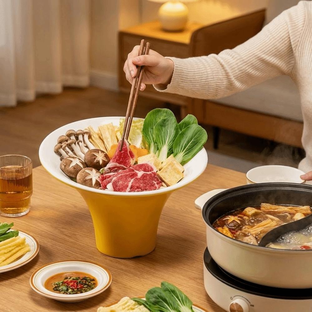 Stackable Slanted Mouth Bowl Large Capacity Hot Pot Dish Plate Horn Shaped Bowl  Home Dessert