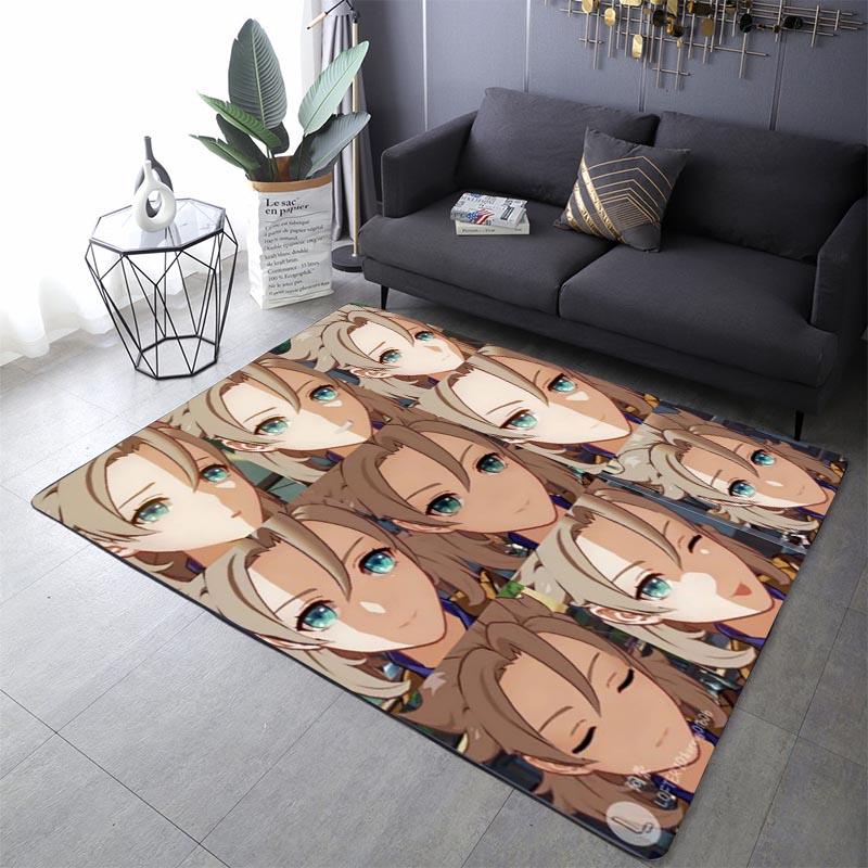 Аниме-игра Genshin Impact Area Rug Напольный коврик Ковер для спальни Детская игровая зона Ковер Ковер из пены с эффектом памяти Ковер в стиле аниме
