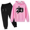 23 Basketball Hoodie Sports Hoodie  Spring Autumn Children Hoodie+Pants 2-Piece Set Teen Cute 4-14Y Boys Kids Girls Hoodie Suits