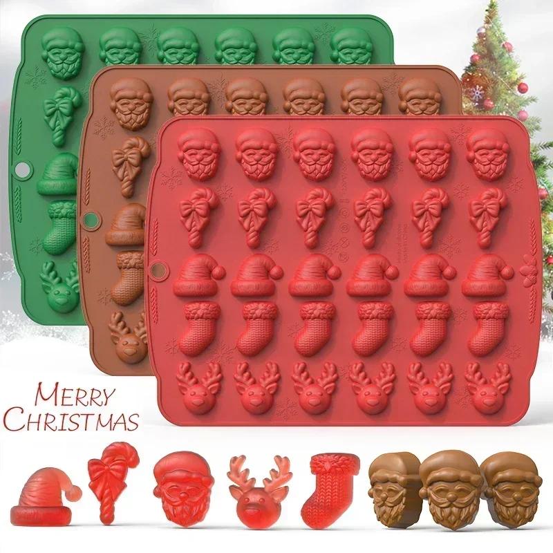 Christmas Cookie Mould Gingerbread Man Christmas Tree Chocolate Mold Halloween Cookie Candy Mold DIY Gummy Drop Mold Cake Tools