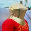 Medieval Knight Helmet Brass Plating Knights Closed Helmet Frog Steel Armor