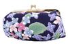 Komon Kobo Cosmetic Pouch with Hydrangea Makeup Futako Japanese Edo Komon 0105 Clasp, (Navy), Pouch, Chirimen, Kyoto, KOMONO, Pattern,