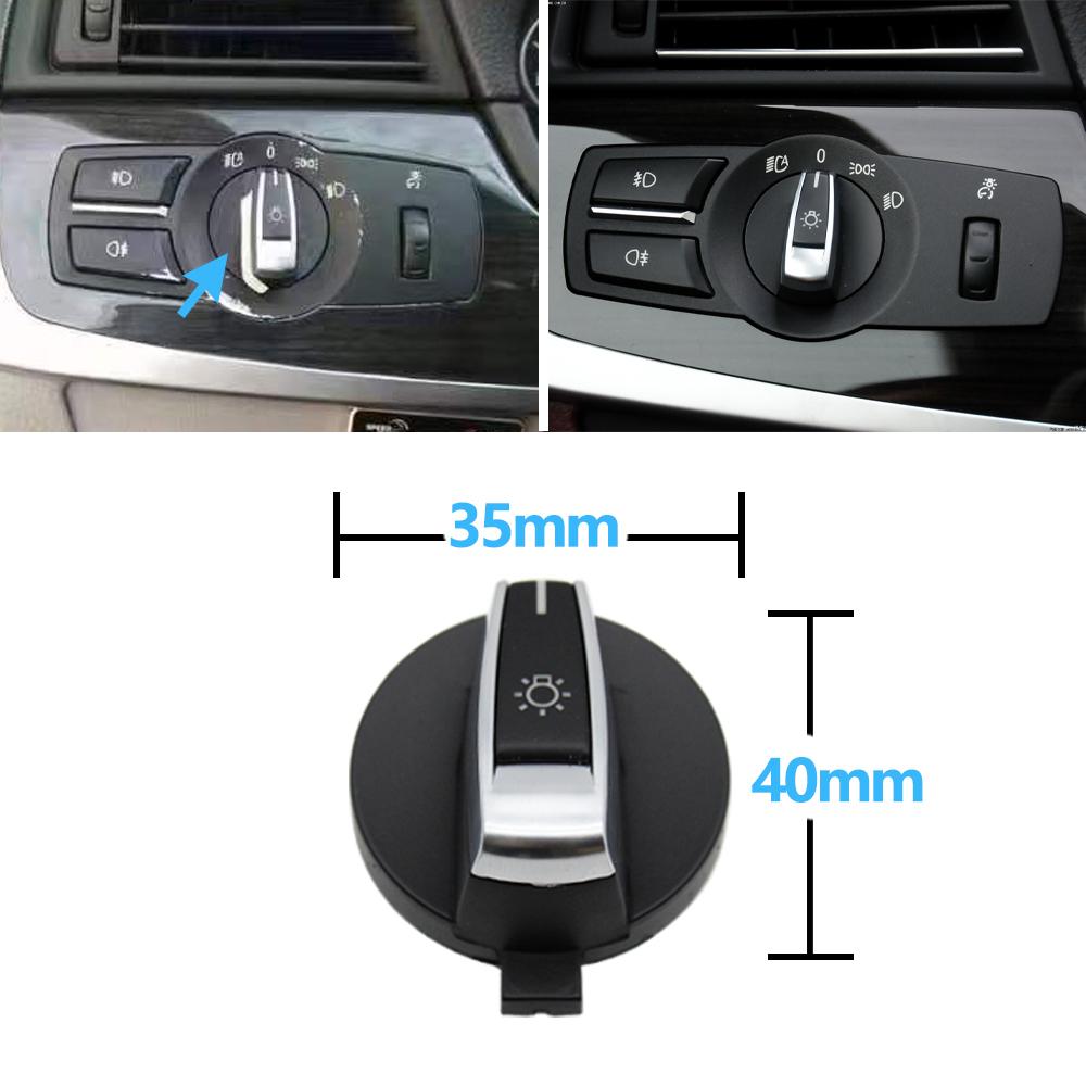 Black Headlight Lamp Switch Rotary Knob Button Cap For BMW 5 5GT 6 7 X3 X4 Series F10 F11 F07 F06 F01 F25 F26