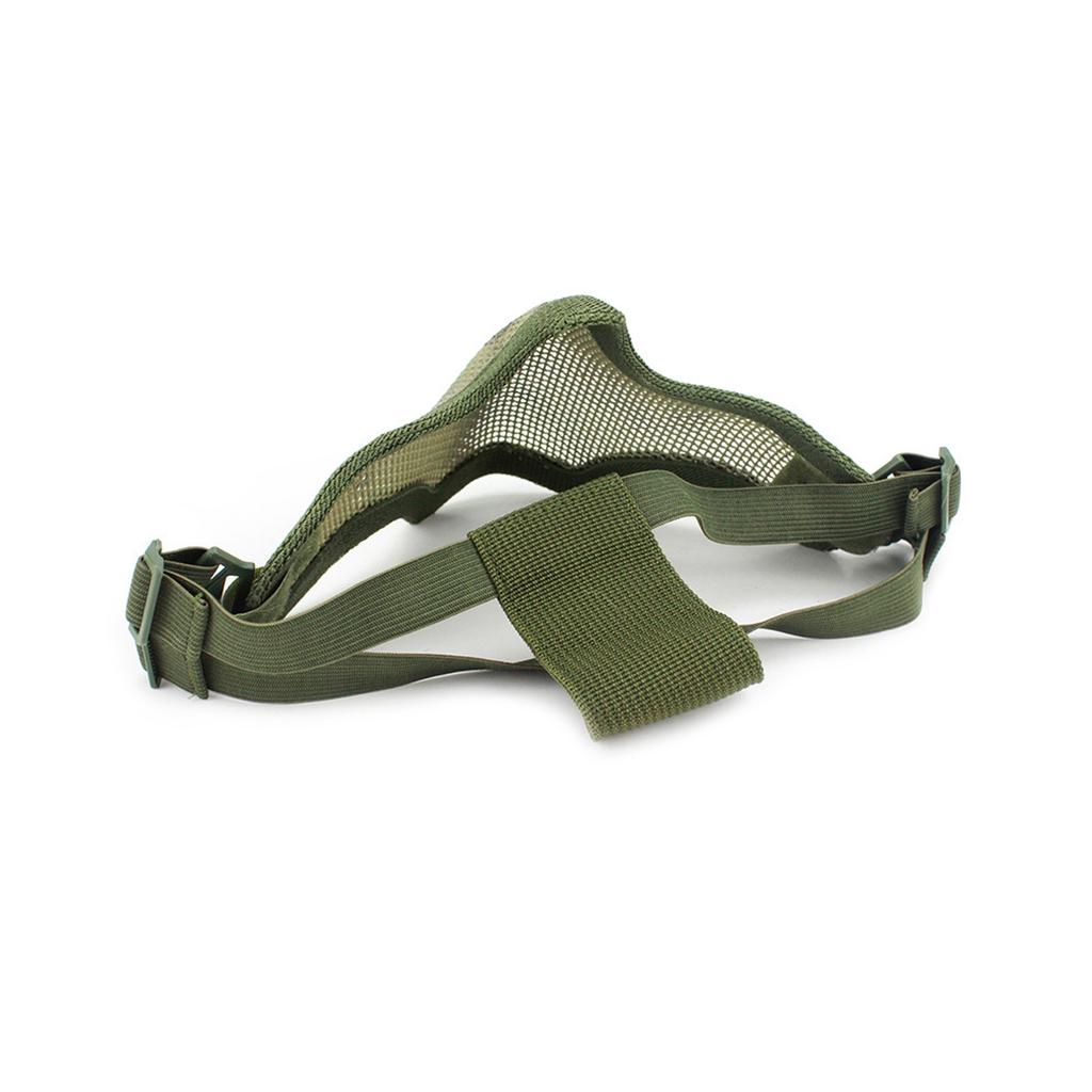 Маска из стальной проволоки сплошного цвета с двойными ремнями и защитной маской на половину лица