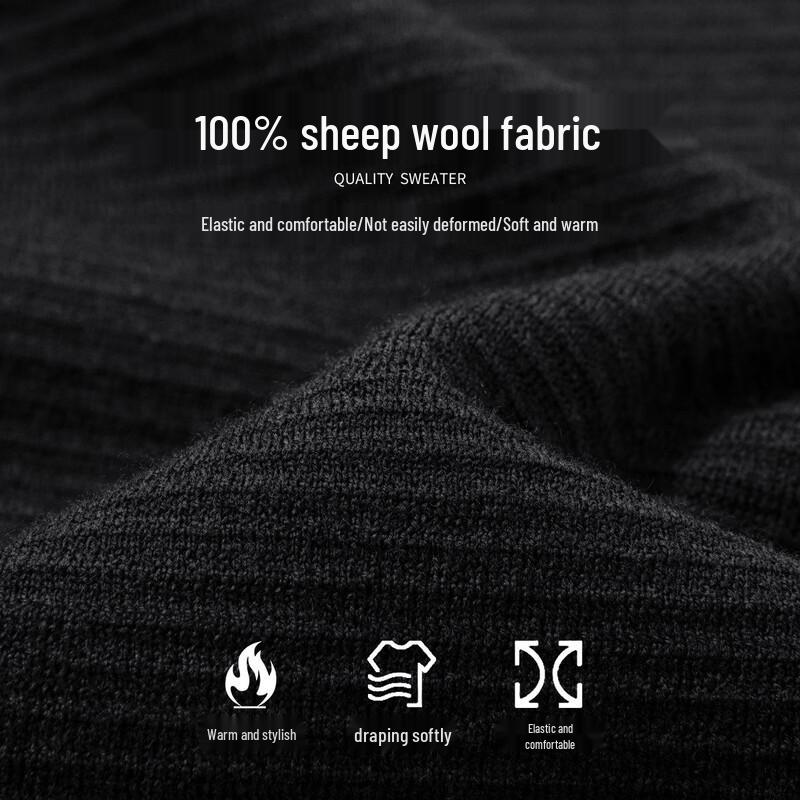 Мужской зимний толстый свитер Luozi на молнии до середины из 100% шерсти