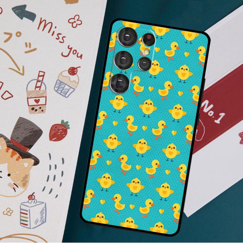 Yellow Duck Case For Samsung Galaxy S23 S22 Ultra S21 S20 FE S9 S10 S22 Plus Note 20 Note 10 Plus Cover