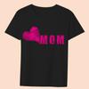 Women's Clothing Black T-shirt Casual Top Mom Family Print Series Round Neck Ladies Slim Commuter Short Sleeve Soft Ladies Top